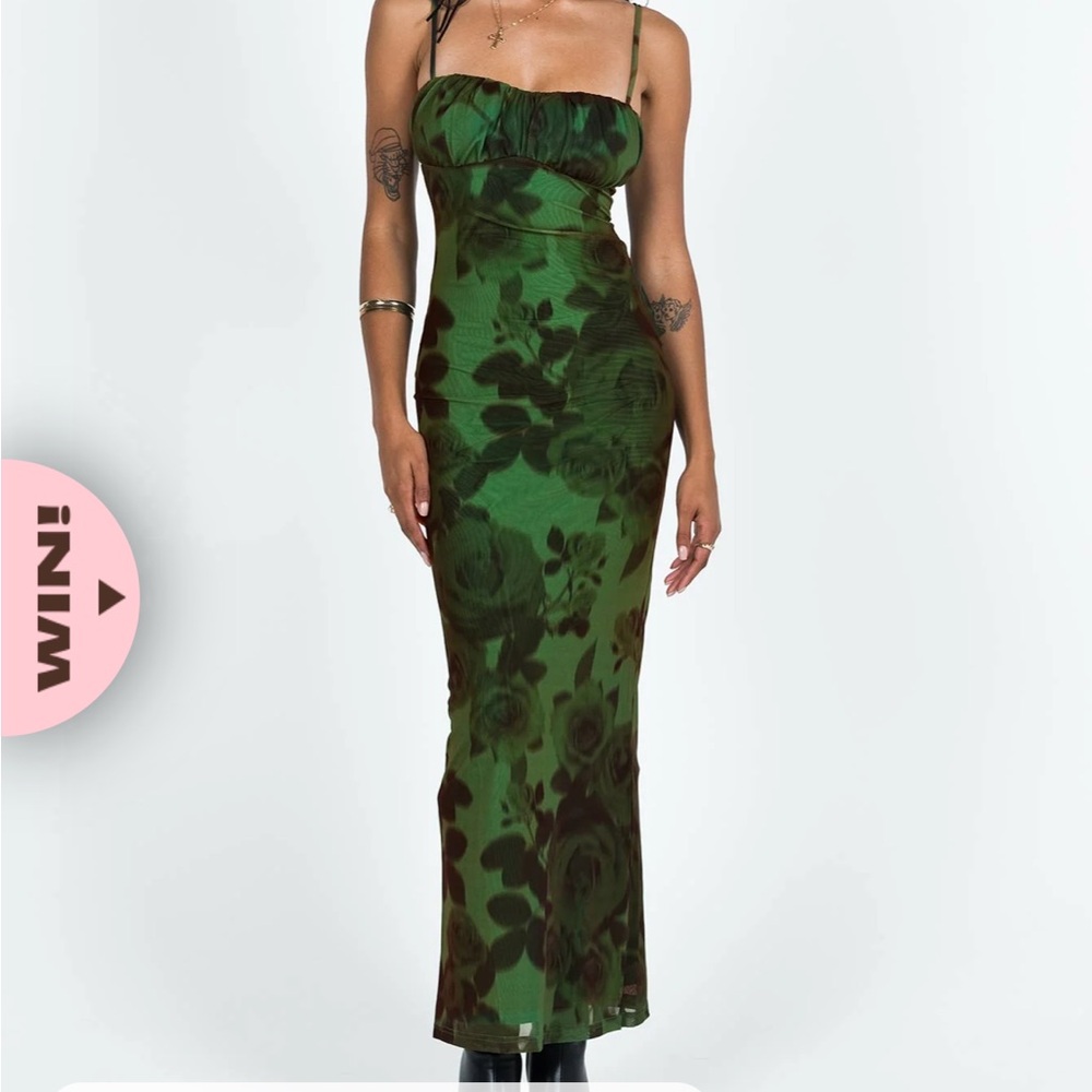 Princess Polly Green Floral Mini Dress